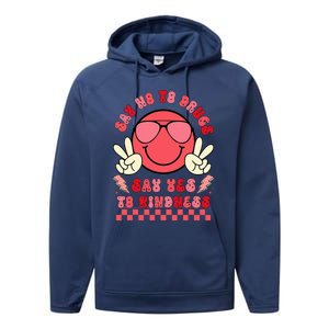 Say Not Drug Free Say Yes To Kindness Red Ribbon Week Performance Fleece Hoodie