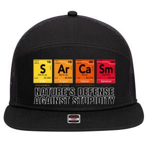 Sarcasm Natures Defense Against Stupidity 7 Panel Mesh Trucker Snapback Hat