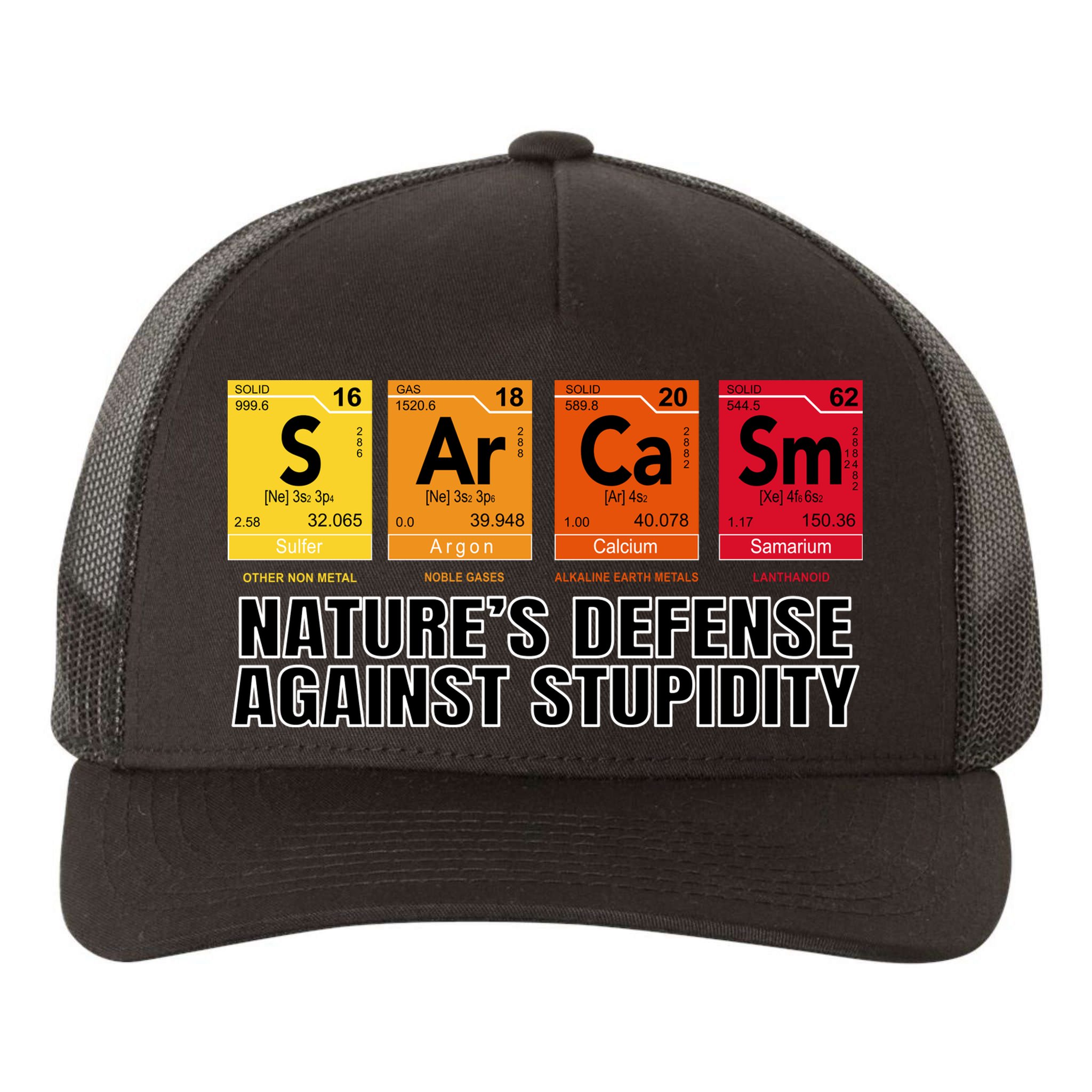 Sarcasm Natures Defense Against Stupidity Yupoong Adult 5-Panel Trucker Hat