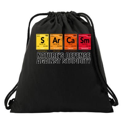 Sarcasm Natures Defense Against Stupidity Drawstring Bag