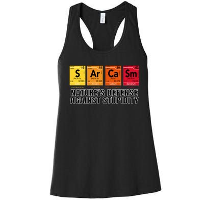 Sarcasm Natures Defense Against Stupidity Women's Racerback Tank