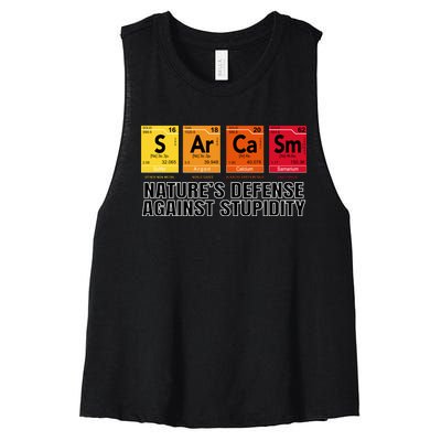 Sarcasm Natures Defense Against Stupidity Women's Racerback Cropped Tank