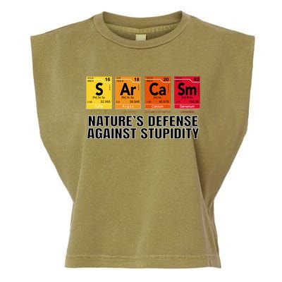 Sarcasm Natures Defense Against Stupidity Garment-Dyed Women's Muscle Tee