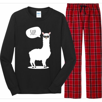 Sup No Drama Llama Alpaca Long Sleeve Pajama Set