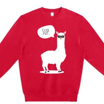 Sup No Drama Llama Alpaca Premium Crewneck Sweatshirt