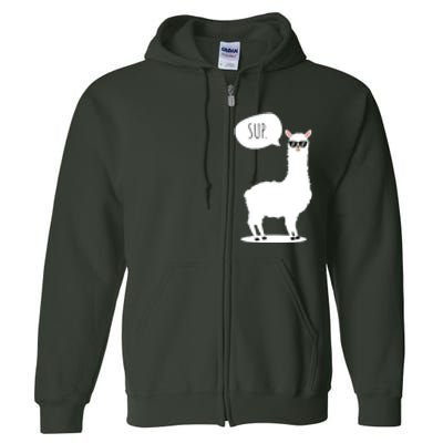 Sup No Drama Llama Alpaca Full Zip Hoodie