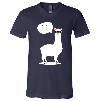 Sup No Drama Llama Alpaca V-Neck T-Shirt