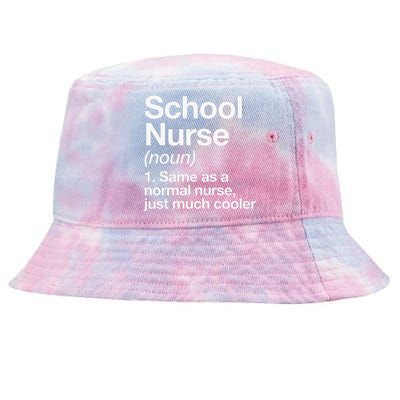 School Nurse Definition Funny Back To School First Day Tie-Dyed Bucket Hat