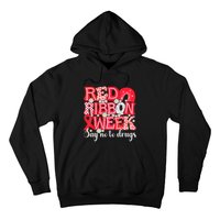 Say Not Drug Free Say Yes Kindness Red Ribbon Week Rainbow Hoodie