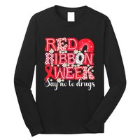 Say Not Drug Free Say Yes Kindness Red Ribbon Week Rainbow Long Sleeve Shirt