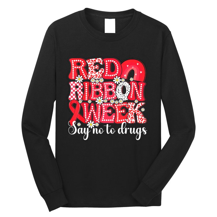 Say Not Drug Free Say Yes Kindness Red Ribbon Week Rainbow Long Sleeve Shirt