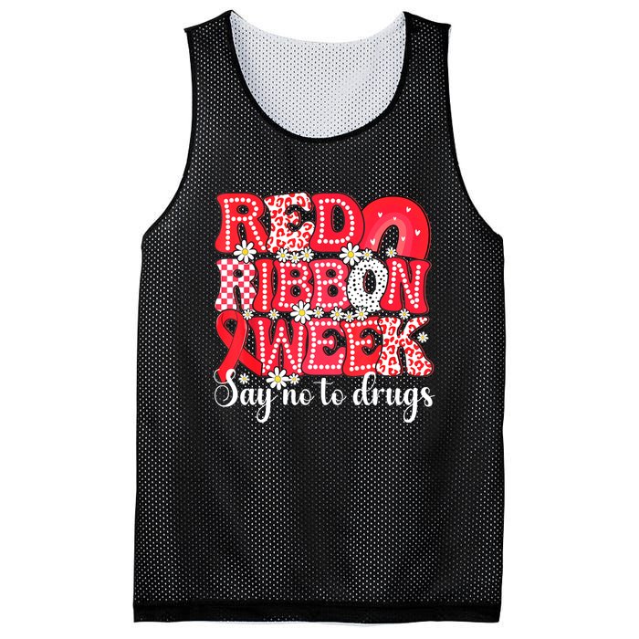 Say Not Drug Free Say Yes Kindness Red Ribbon Week Rainbow Mesh Reversible Basketball Jersey Tank