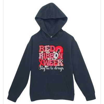 Say Not Drug Free Say Yes Kindness Red Ribbon Week Rainbow Urban Pullover Hoodie