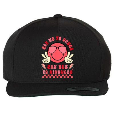 Say Not Drugfree Say Yes To Kindness Red Ribbon Week Retro Wool Snapback Cap