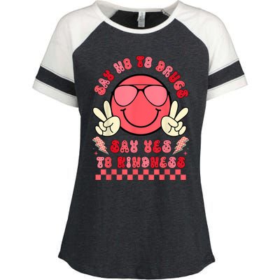 Say Not Drugfree Say Yes To Kindness Red Ribbon Week Retro Enza Ladies Jersey Colorblock Tee