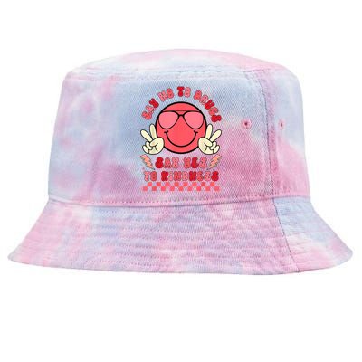 Say Not Drugfree Say Yes To Kindness Red Ribbon Week Retro Tie-Dyed Bucket Hat