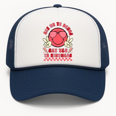 Say Not Drugfree Say Yes To Kindness Red Ribbon Week Retro Trucker Hat