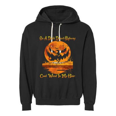 Spooky Night Drive Halloween Road Trip Garment-Dyed Fleece Hoodie