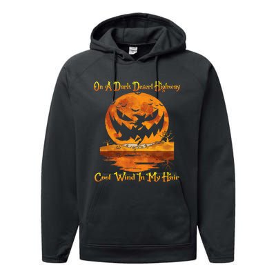 Spooky Night Drive Halloween Road Trip Performance Fleece Hoodie