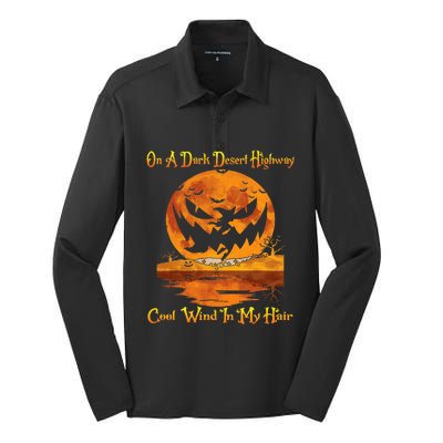 Spooky Night Drive Halloween Road Trip Silk Touch Performance Long Sleeve Polo