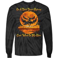 Spooky Night Drive Halloween Road Trip Tie-Dye Long Sleeve Shirt