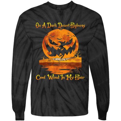 Spooky Night Drive Halloween Road Trip Tie-Dye Long Sleeve Shirt