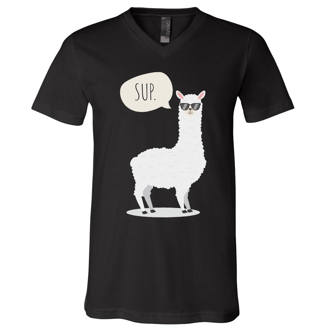 Sup No Drama Llama Alpaca V-Neck T-Shirt