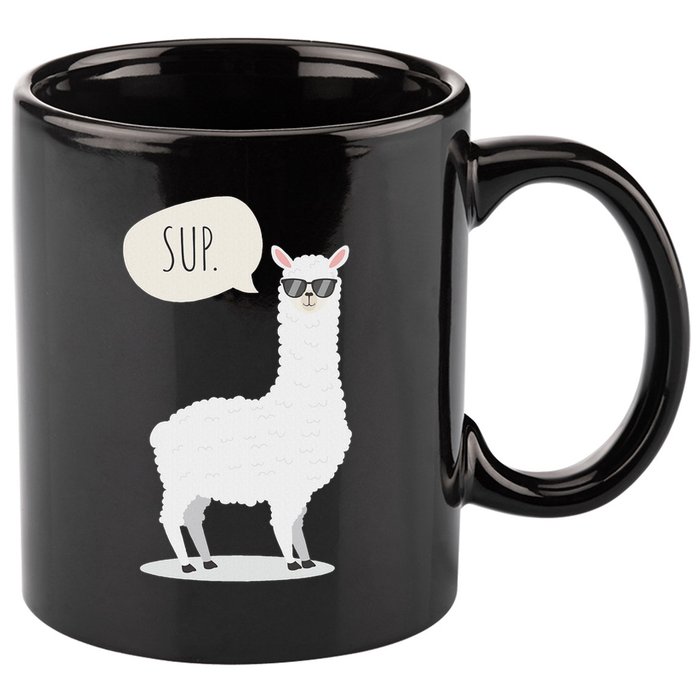 Sup No Drama Llama Alpaca 11oz C Handle Ceramic Mug