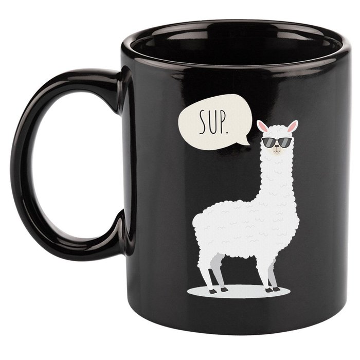 Sup No Drama Llama Alpaca 11oz C Handle Ceramic Mug