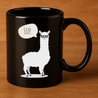 Sup No Drama Llama Alpaca 11oz C Handle Ceramic Mug