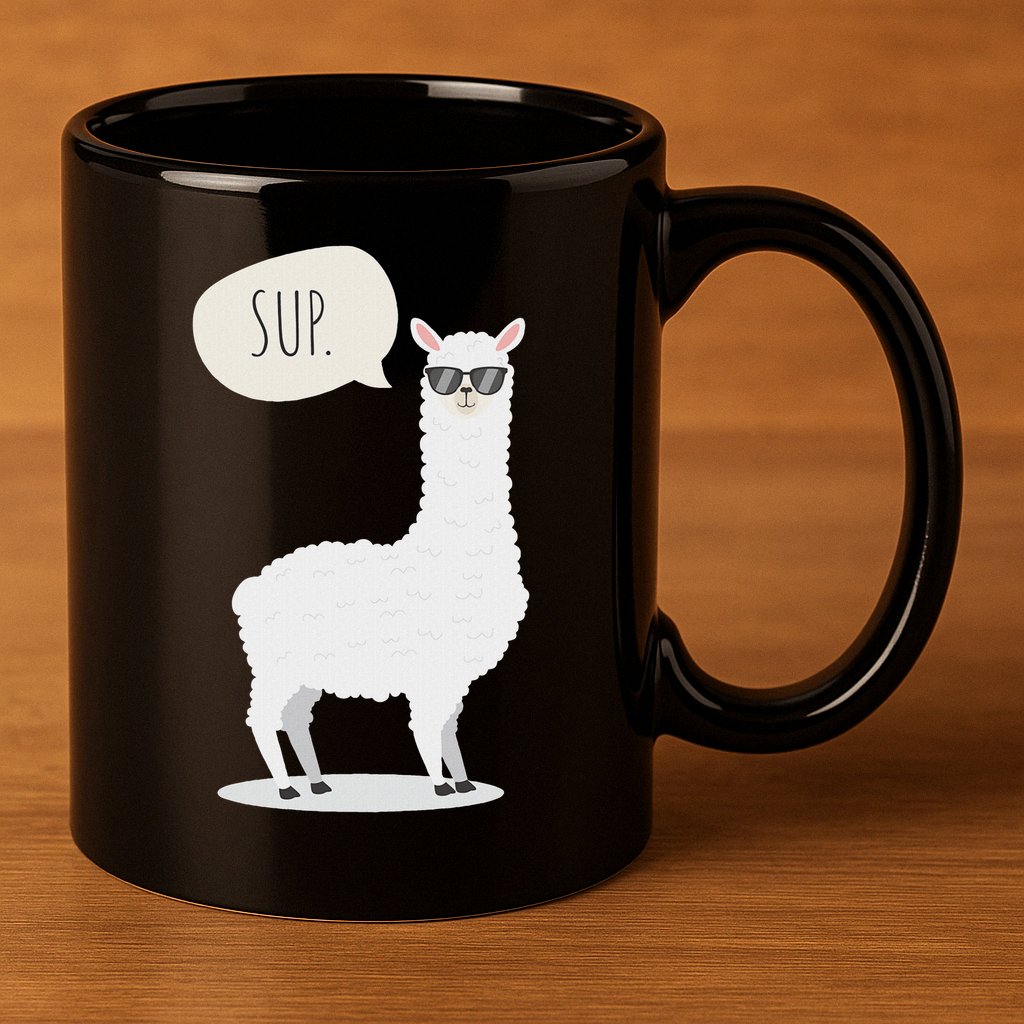 Sup No Drama Llama Alpaca 11oz C Handle Ceramic Mug
