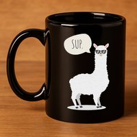 Sup No Drama Llama Alpaca 11oz C Handle Ceramic Mug