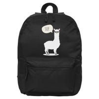 Sup No Drama Llama Alpaca 16 in Basic Backpack
