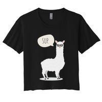 Sup No Drama Llama Alpaca Women's Crop Top Tee