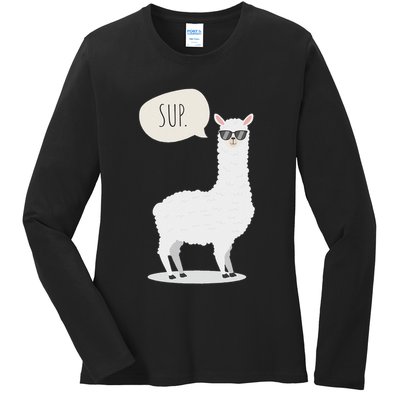 Sup No Drama Llama Alpaca Ladies Long Sleeve Shirt