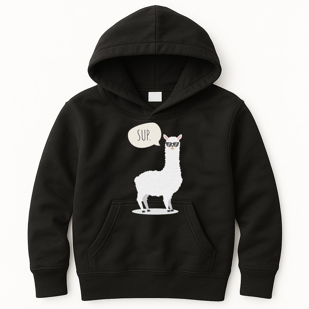 Sup No Drama Llama Alpaca Kids Hoodie