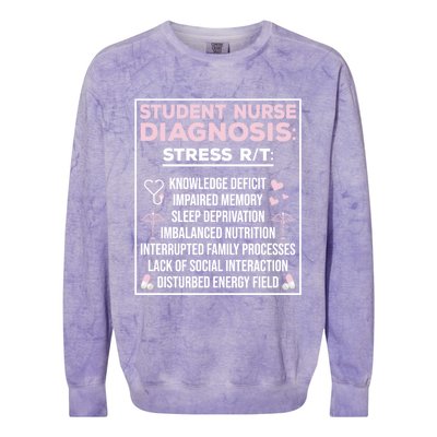 Student Nurse Diagnosis School Student Nurse Student Gift Colorblast Crewneck Sweatshirt