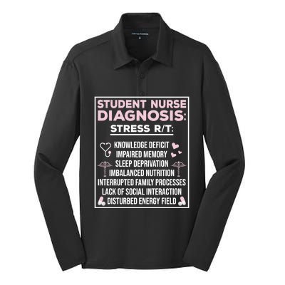 Student Nurse Diagnosis School Student Nurse Student Gift Silk Touch Performance Long Sleeve Polo