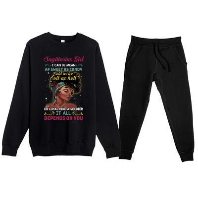 Sagittarius November December Birthday Funny Gift Premium Crewneck Sweatsuit Set