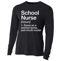 School Nurse Definition Funny Back To School First Day Cooling Performance Long Sleeve Crew