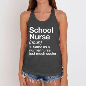 School Nurse Definition Funny Back To School First Day Women's Knotted Racerback Tank