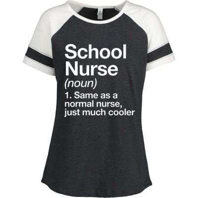 School Nurse Definition Funny Back To School First Day Enza Ladies Jersey Colorblock Tee