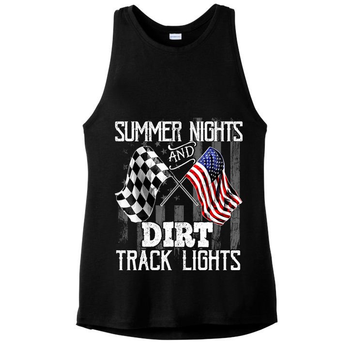 Summer Nights Dirt Track Lights Racing Motocross Gift Ladies PosiCharge Tri-Blend Wicking Tank