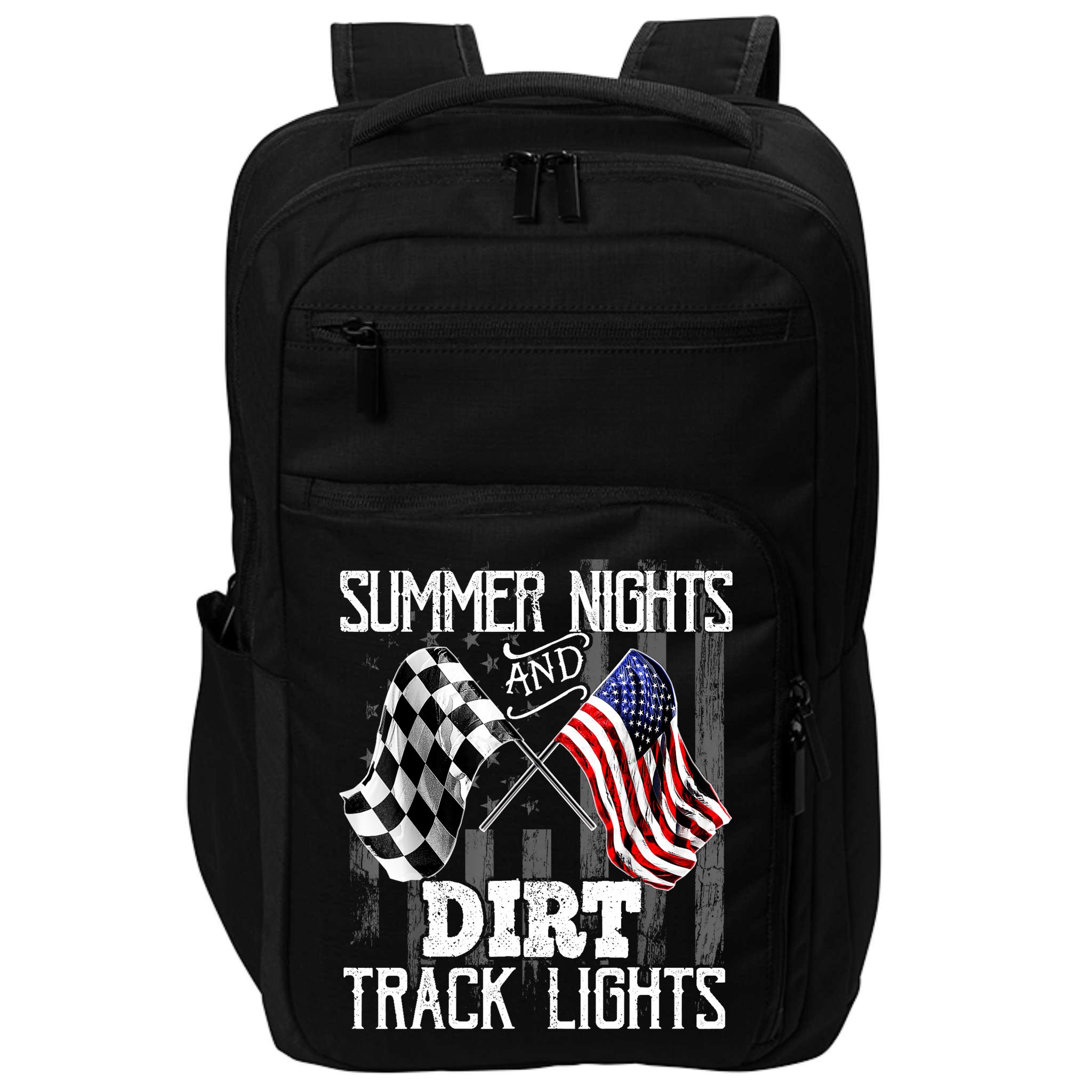 Summer Nights Dirt Track Lights Racing Motocross Gift Impact Tech Backpack