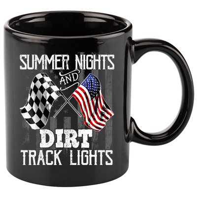 Summer Nights Dirt Track Lights Racing Motocross Gift 11oz C Handle Ceramic Mug