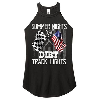 Summer Nights Dirt Track Lights Racing Motocross Gift Women's Perfect Tri Rocker Tank