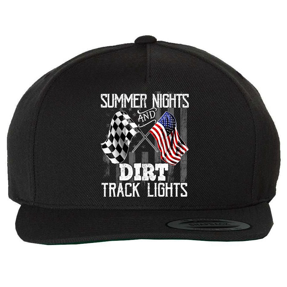 Summer Nights Dirt Track Lights Racing Motocross Gift Wool Snapback Cap