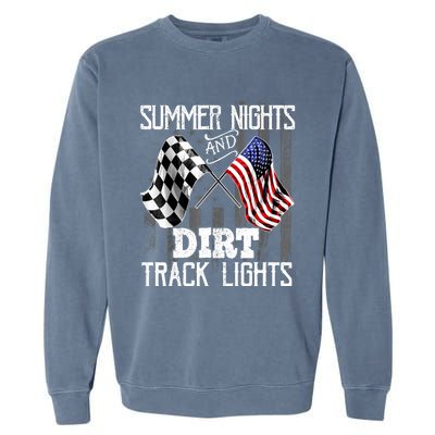 Summer Nights Dirt Track Lights Racing Motocross Gift Garment-Dyed Sweatshirt