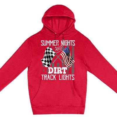 Summer Nights Dirt Track Lights Racing Motocross Gift Premium Pullover Hoodie