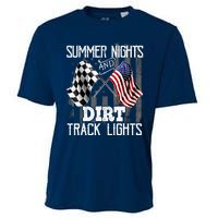 Summer Nights Dirt Track Lights Racing Motocross Gift Cooling Performance Crew T-Shirt